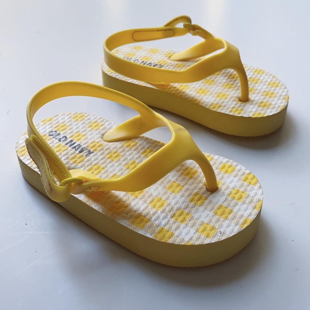 The Plaid Flip Flops in Yellow